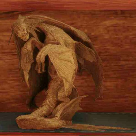 人魚竜の木彫り　モンハンライズ
